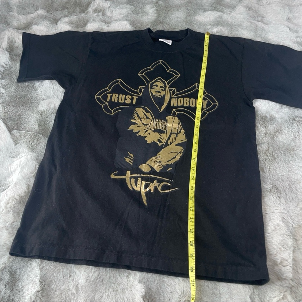 Shaka Wear Tupac Trust Nobody Graphic T-Shirt Black Gold LG SuperMAX Heavy-0689 - Picture 5 of 6